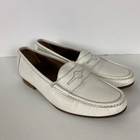 Florsheim Royal Imperial Loafers Slip On Shoes Mens 9.5 D White Leather 75404 - Picture 1 of 14